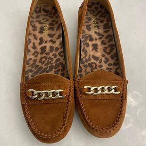 Vionic Women's Suede Loafers with Gold Chain